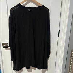 Eileen Fisher Sheer Black Women's Top